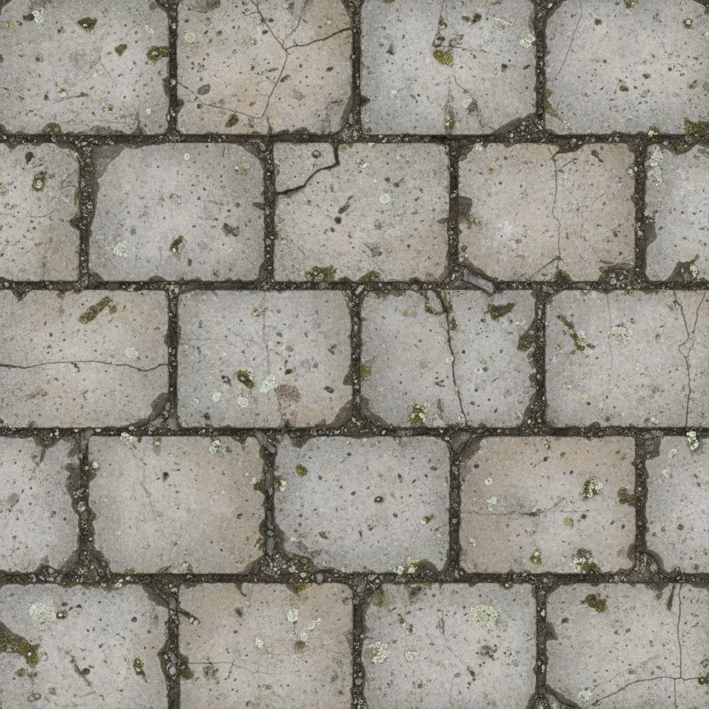 Seamless stone wall texture with moss