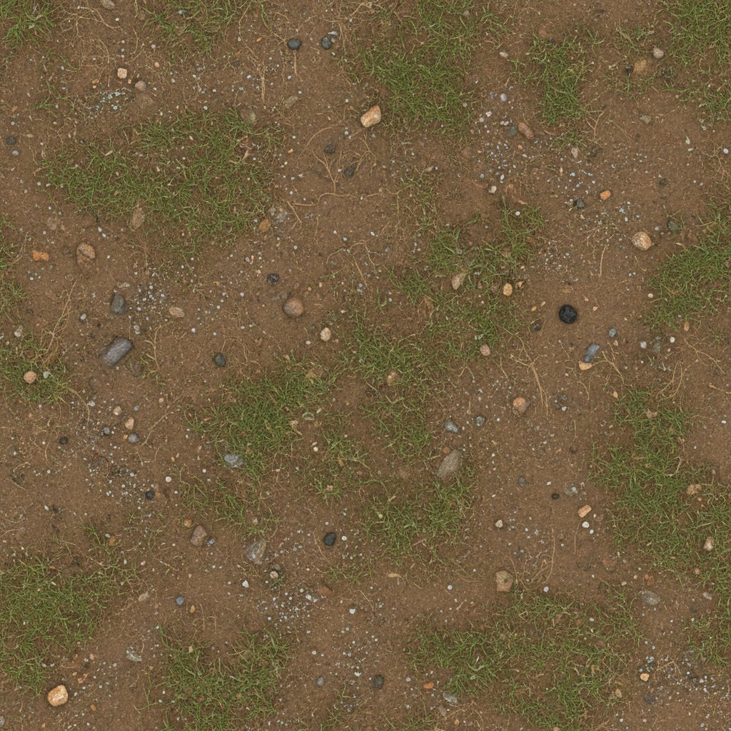 Terrain ground texture with vegetation