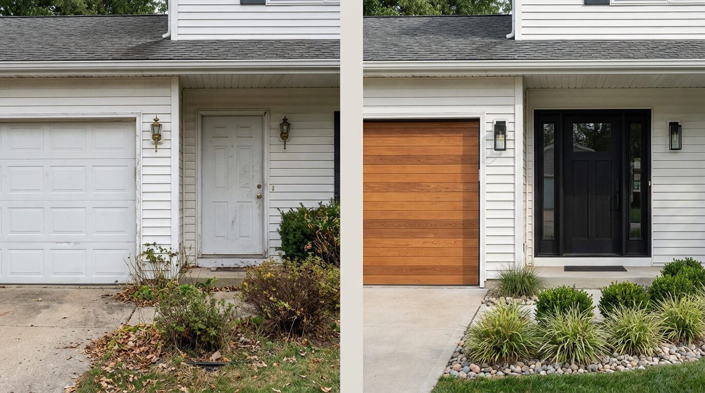 Entry and garage door upgrade visualization