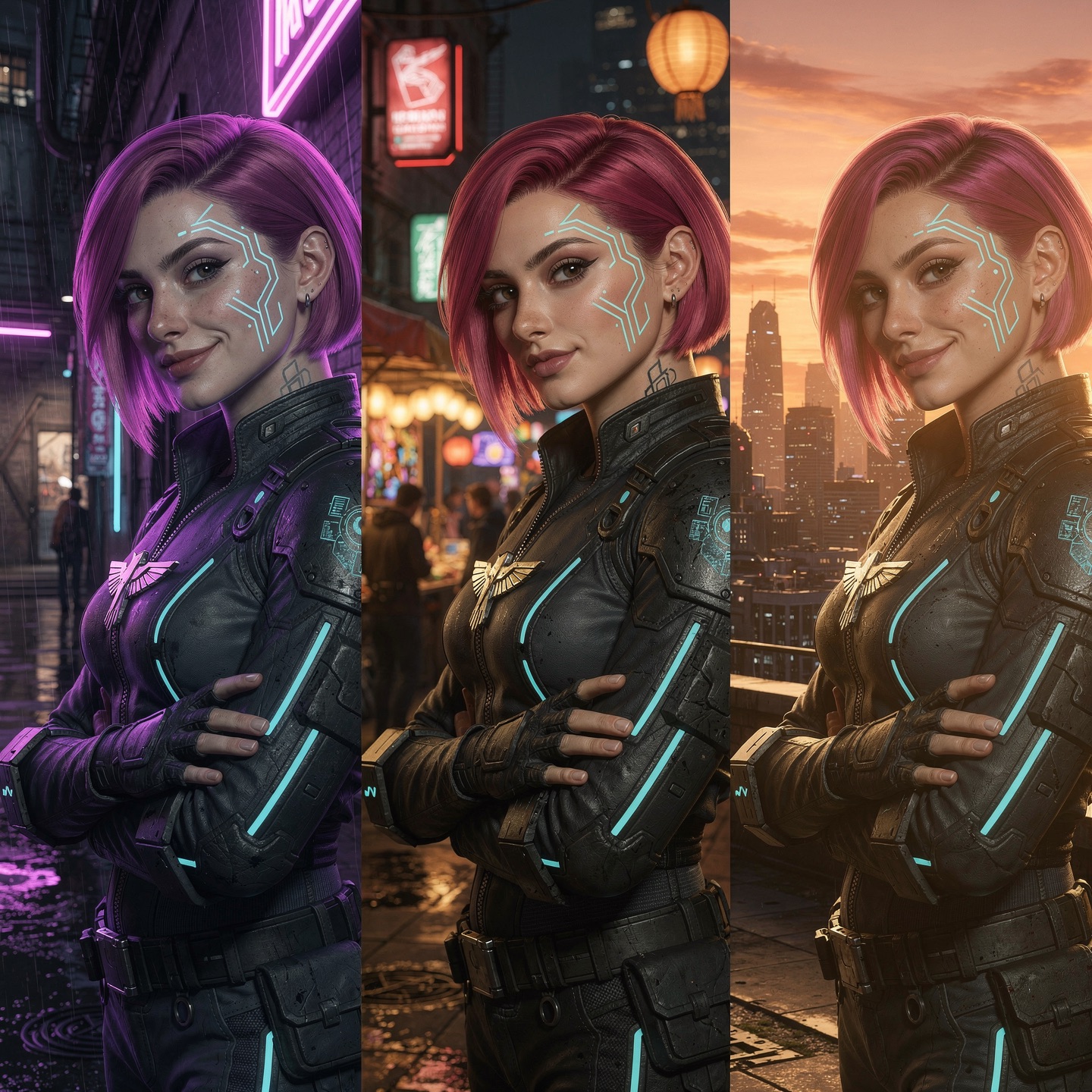 Character consistency demonstration across multiple references