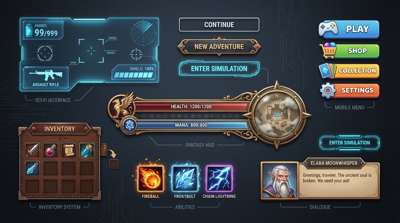 Design Game UI with AI: Create Interface Mockups and HUD Concepts in Minutes