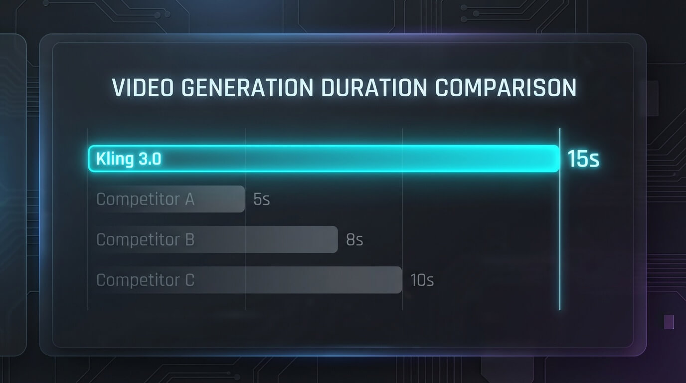 Side-by-side comparison of AI video duration capabilities across models