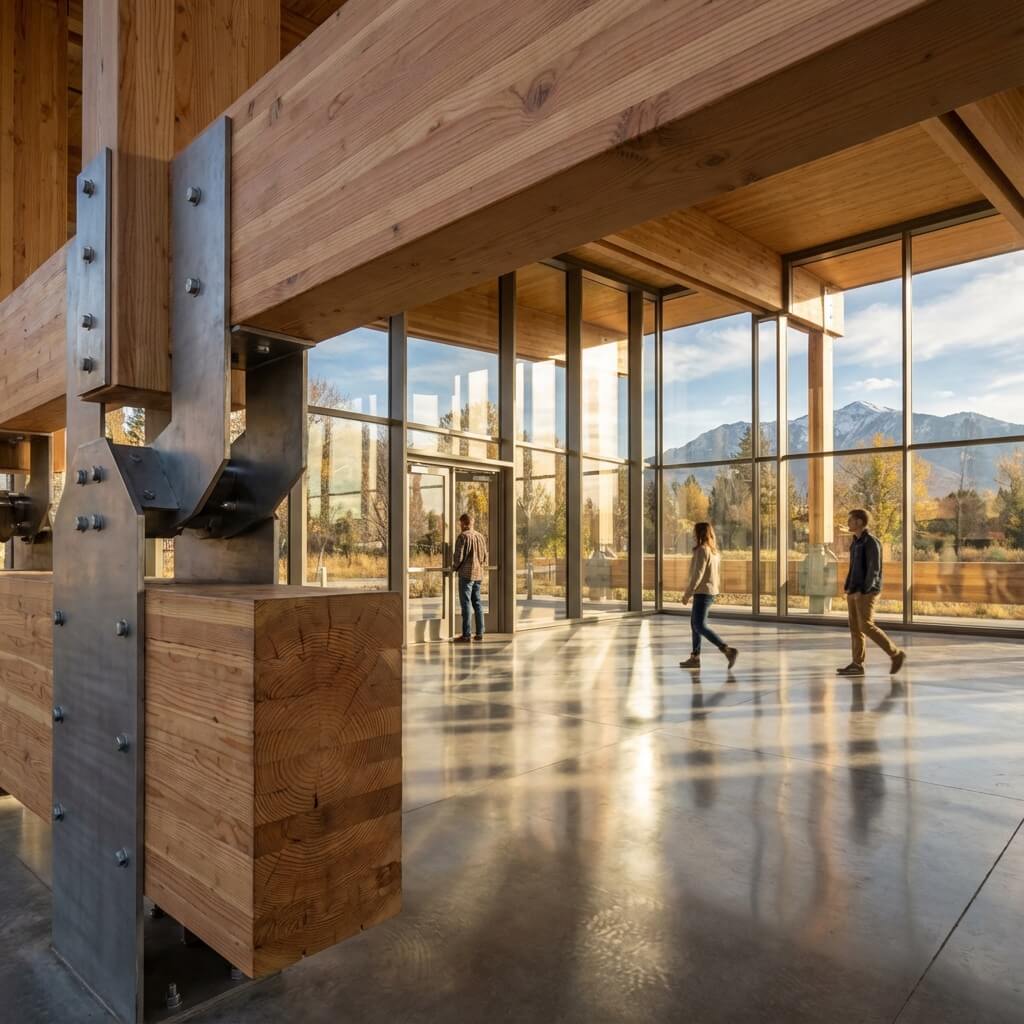 Complex architectural scene demonstrating accurate real-world physics and materials