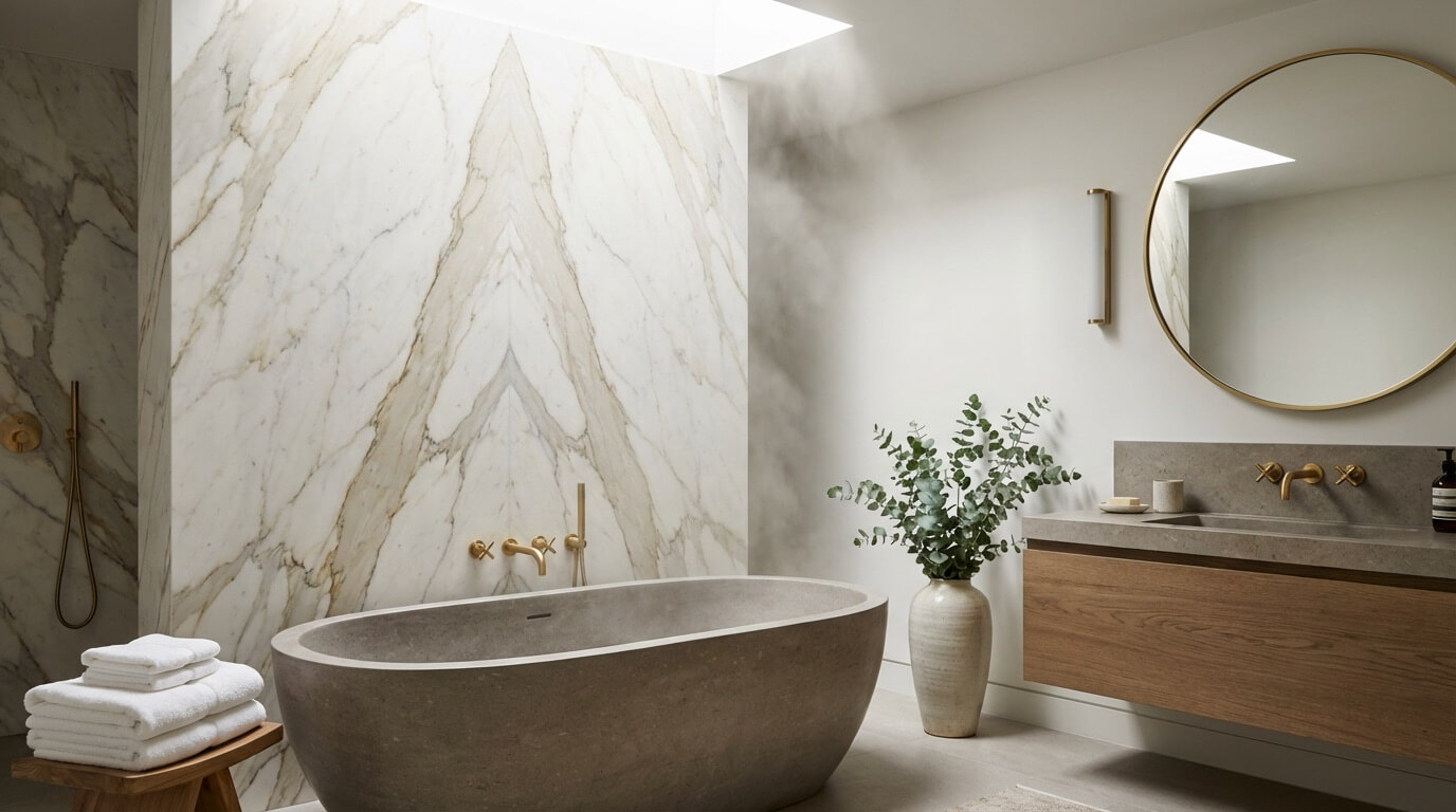 Nano Banana Pro: Spa bathroom with precise materials