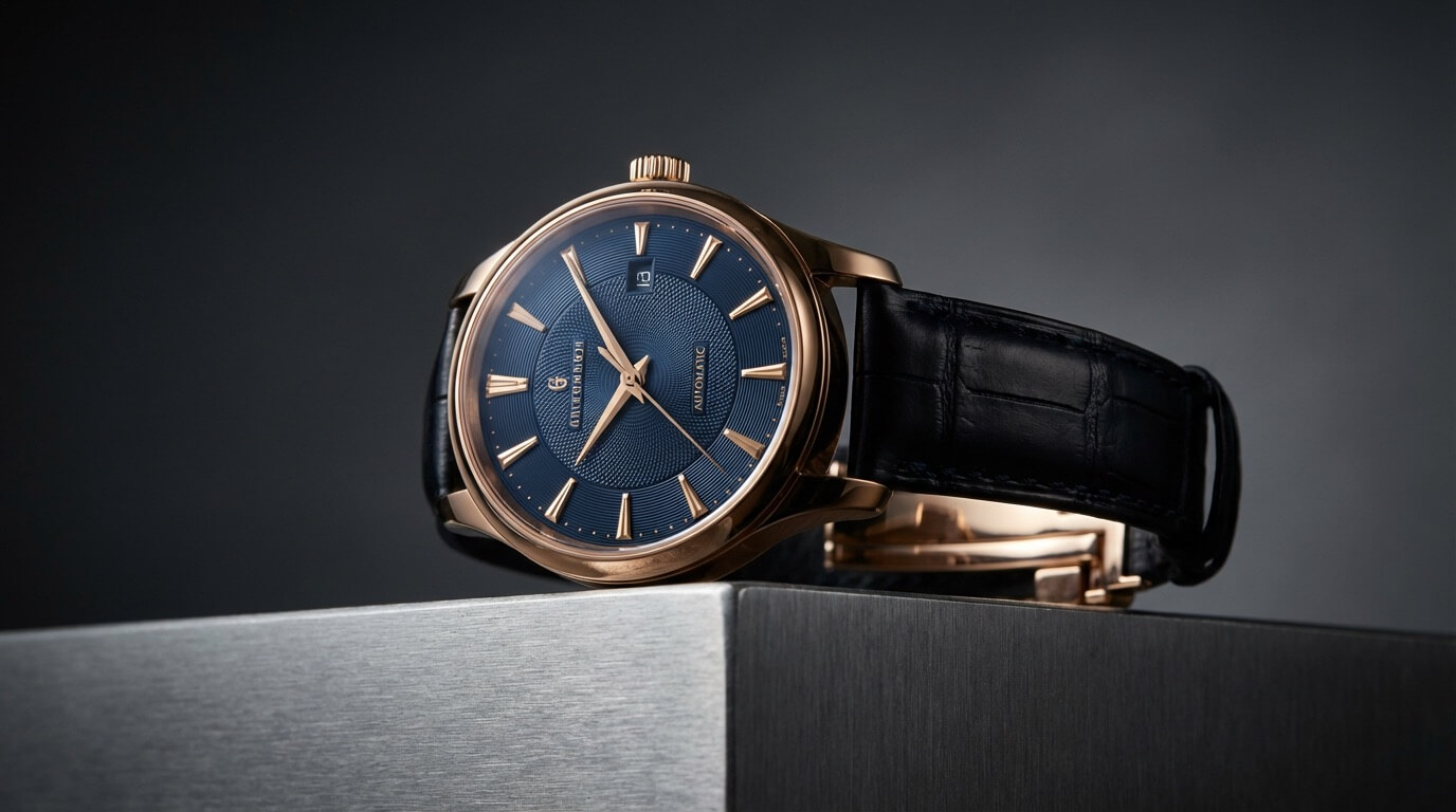 Luxury watch product shot with dramatic lighting