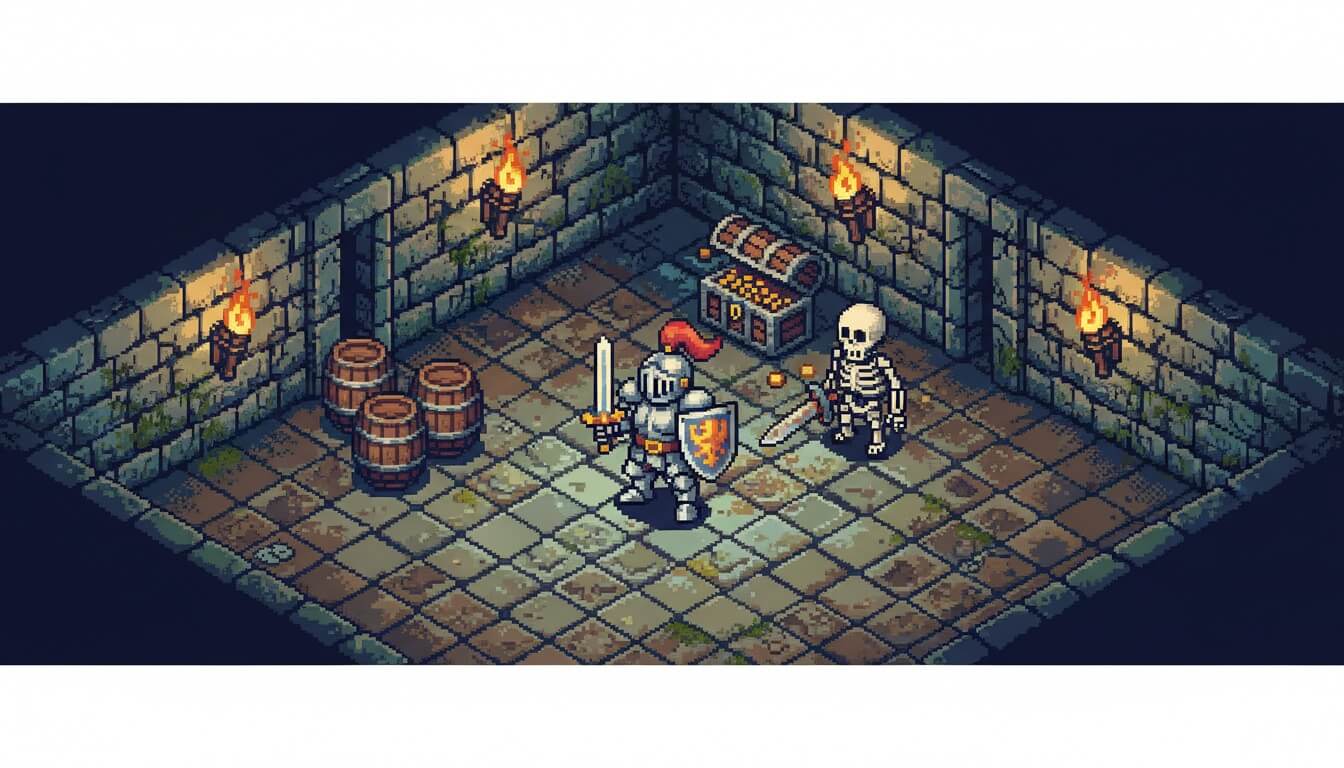 Pixel art style game scene comparison